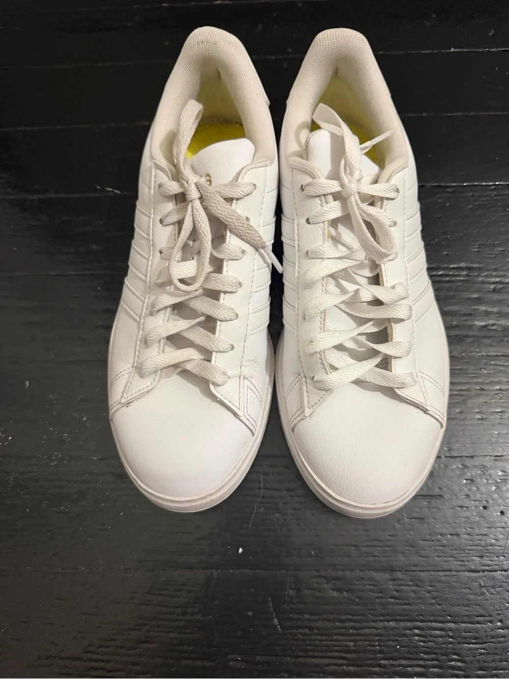 Adidas Grand Court 2.0 Cloud White Sneakers with Gold Metallic Details